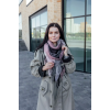 Велика чорно-рожева кашемірова хустка косинка в клітину CASHMERE